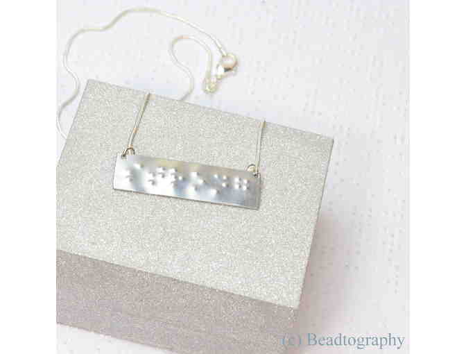 Hand Embossed Braille Necklace - 'strong'