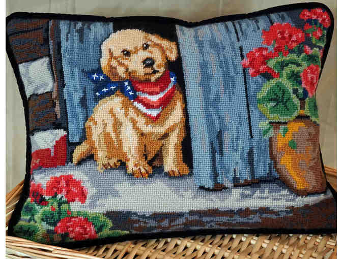 Golden Retriever Needlepoint Pillows