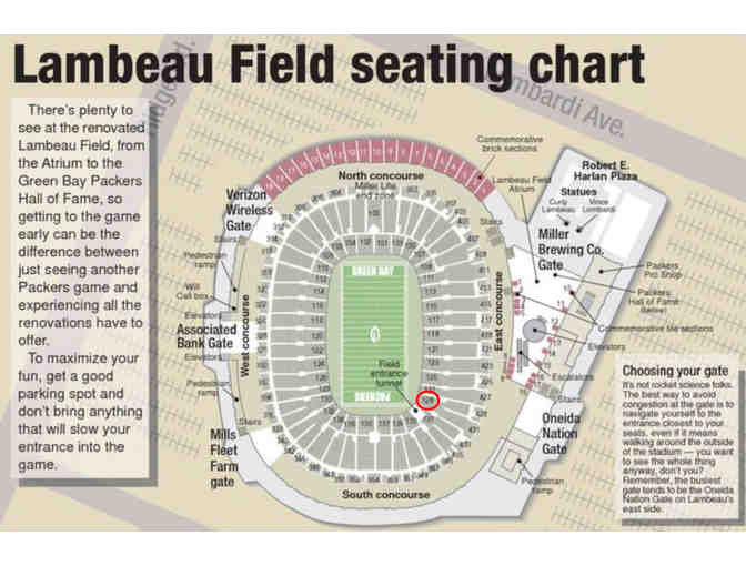 Packers vs Lions on Monday, October 14, 2019 at 7:15pm Four tickets