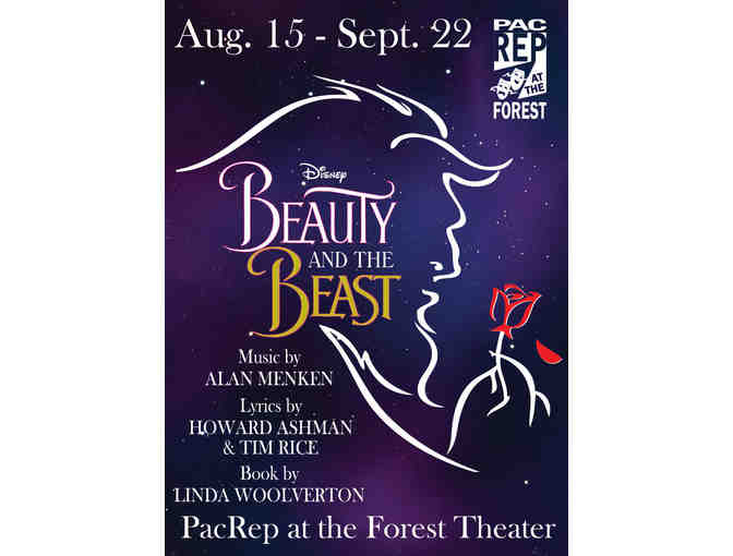 2 Tickets for Disney's Beauty and the Beast, Pacific Repertory Theatre in Carmel - Photo 1