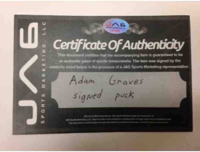 Autographed Adam Graves NHL Hockey Puck