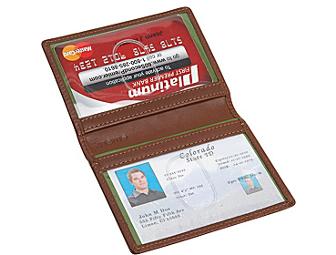 Knomo Camden Double ID Case - Black Leather