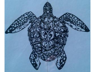 Hand-Carved Sea Turtle Block Print