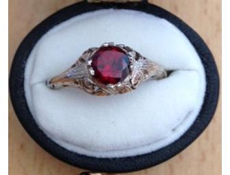 Garnet & Gold Filigree Ring... in a Cupcake