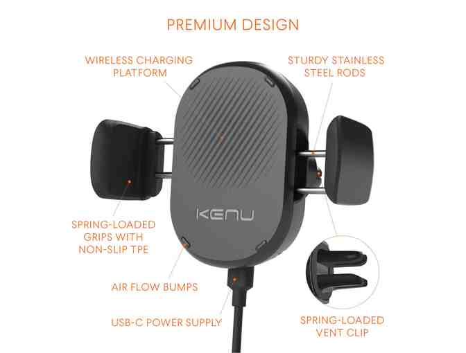 Kenu Mobile Package: Smartphone Mount and Charger (Premium Car Vent Mount)