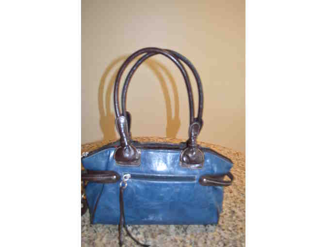 Blue and Brown Handbag - Rina Rich