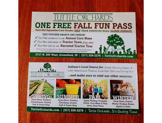 Tuttle Orchards 2021 4 Fall Fun Passes, PLUS!