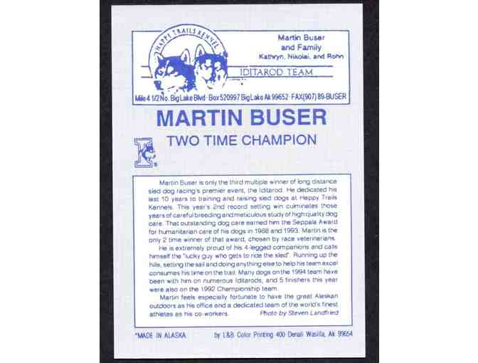 Martin Buser, Iditarod Musher Autographed Collector Card