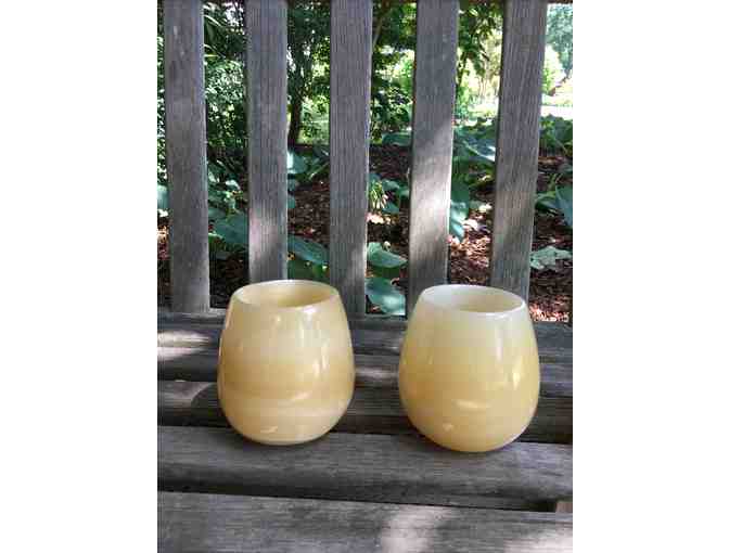 Egyptian alabaster cups/candle holders