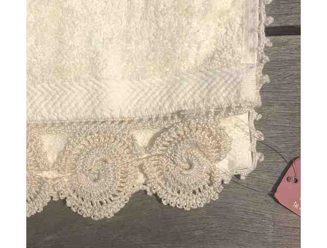 Egyptian hand towels with crochet detailing