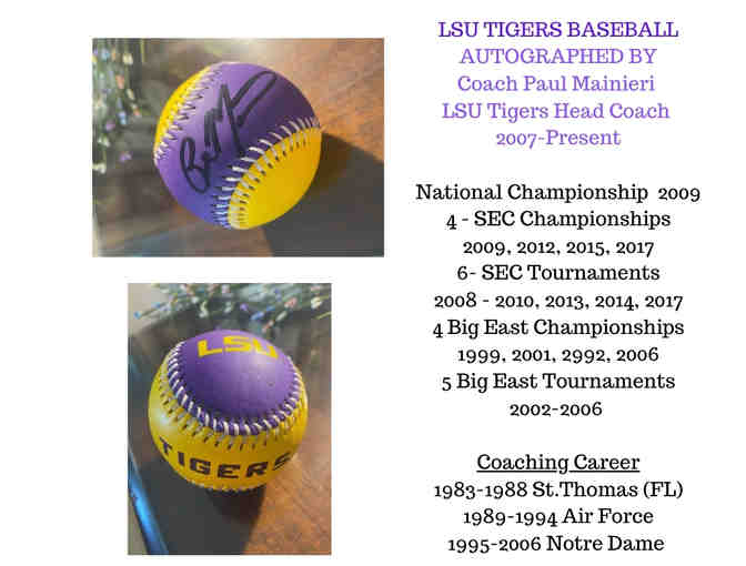 LSU 'Fun Fan' Spirit Package / Autogaphed LSU Tigers Baseball