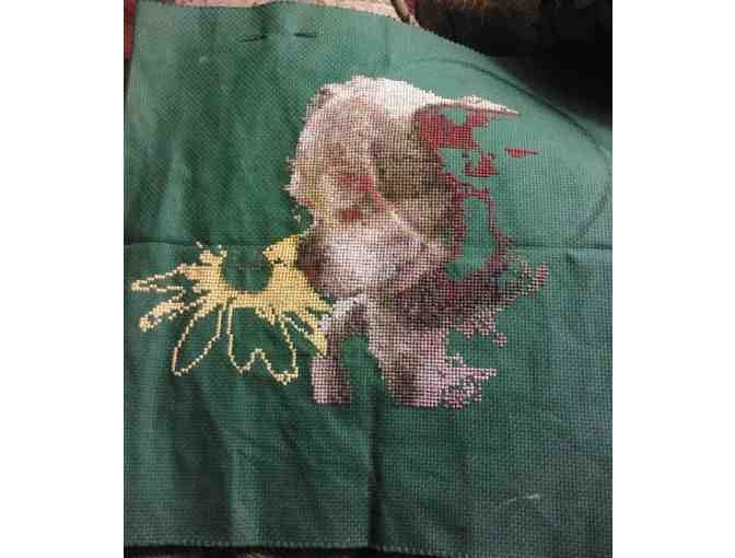 Harley and the Flower Counted Cross-Stitch