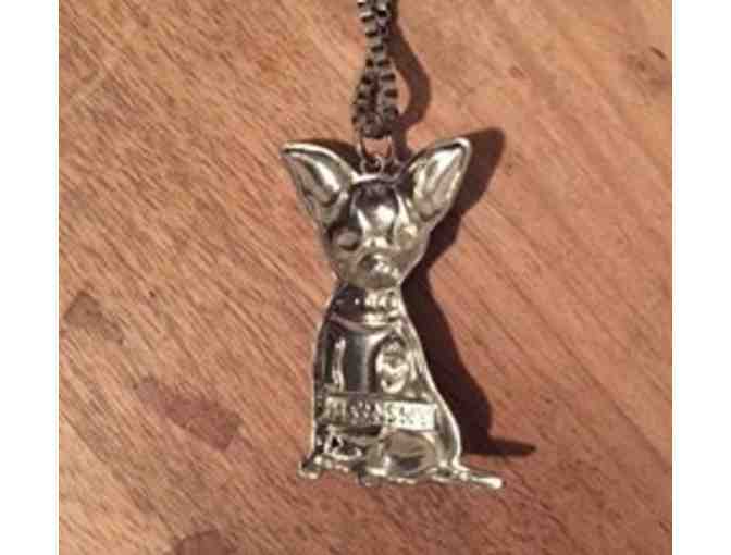 Pendant Necklace - Enameled Chihuahua