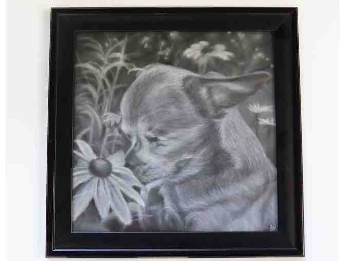 Beautiful Charcoal/Pastel Portrait of Harley - Framed