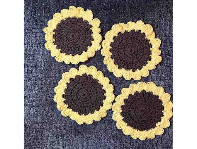 Crocheted Sunflower Coasters (set of 4)