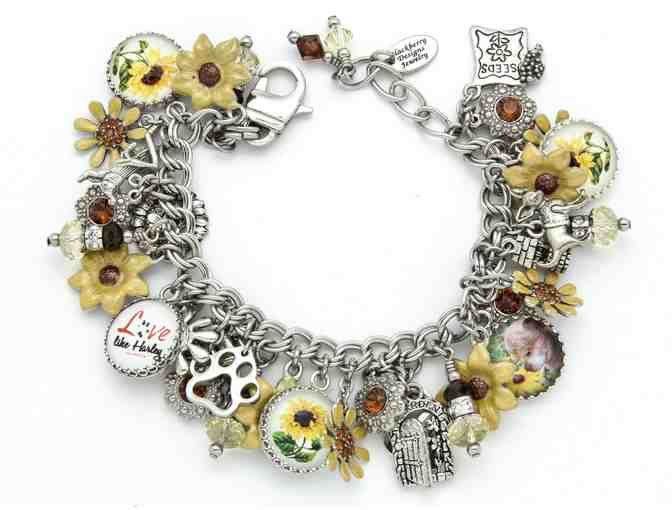 Beautiful Sunflower Charm Bracelet w/Harley