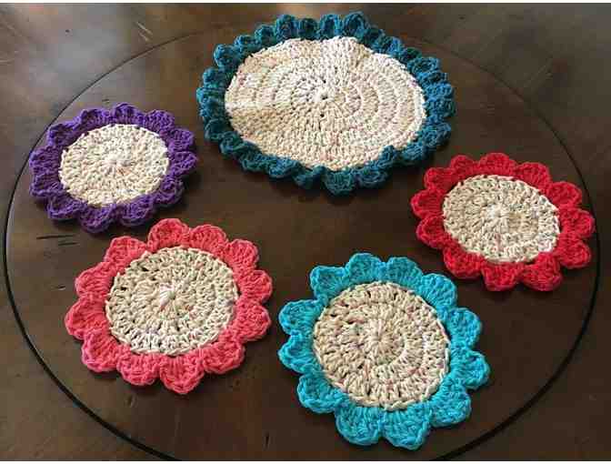 Crocheted Flower Coasters (set of 4)