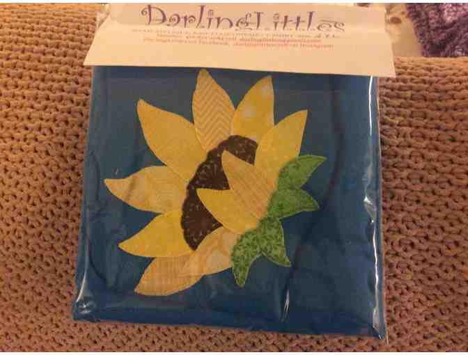 Appliqued Turquoise Sunflower T-Shirt (Unisex 2X)