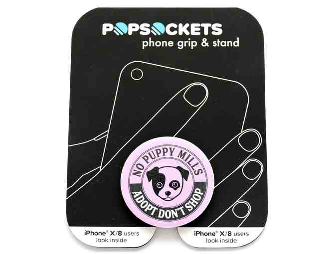 Pop Socket - 'No Puppy Mills/Adopt Don't Shop' - Purple