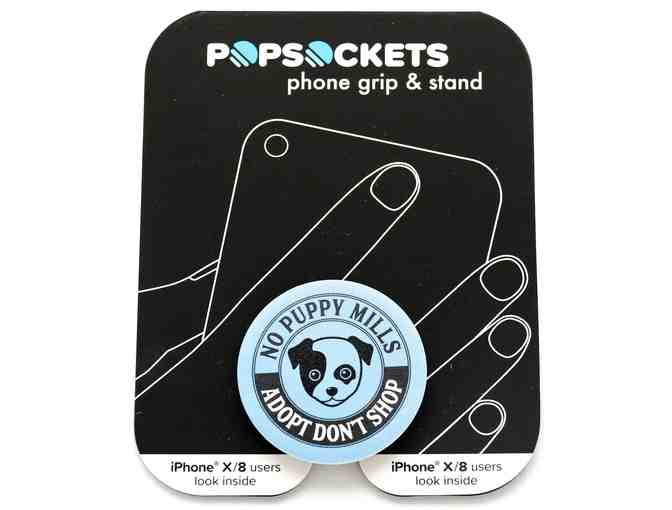 Pop Socket - 'No Puppy Mills/Adopt Don't Shop' - Blue