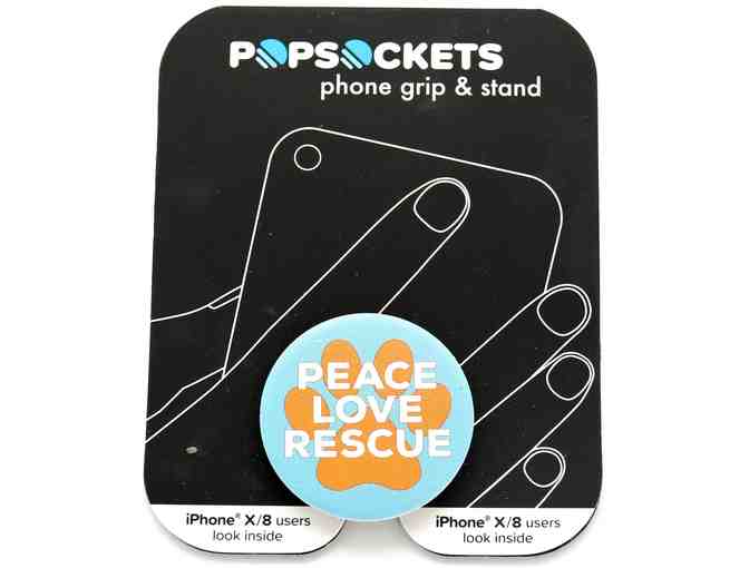Pop Socket - 'Peace, Love, Rescue' - Blue