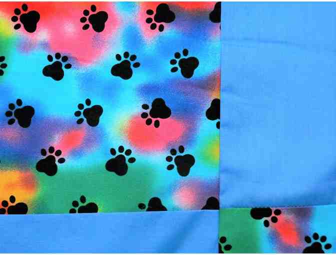 Handmade Dog Quilt/Blanket - Blue & Tie-Dye