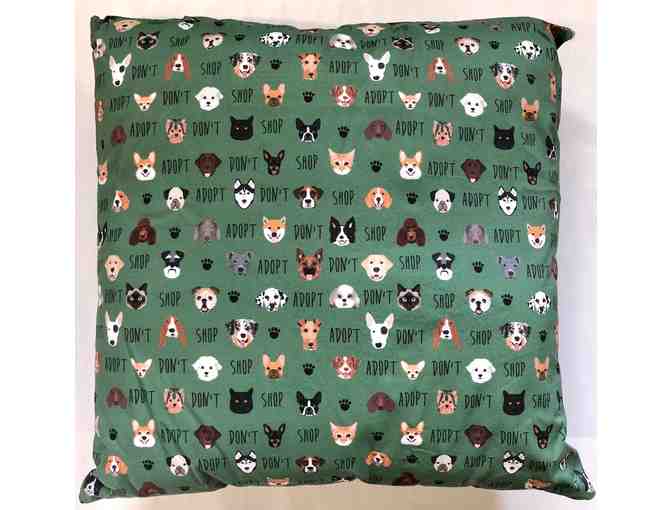 Dog Print Green Pillow
