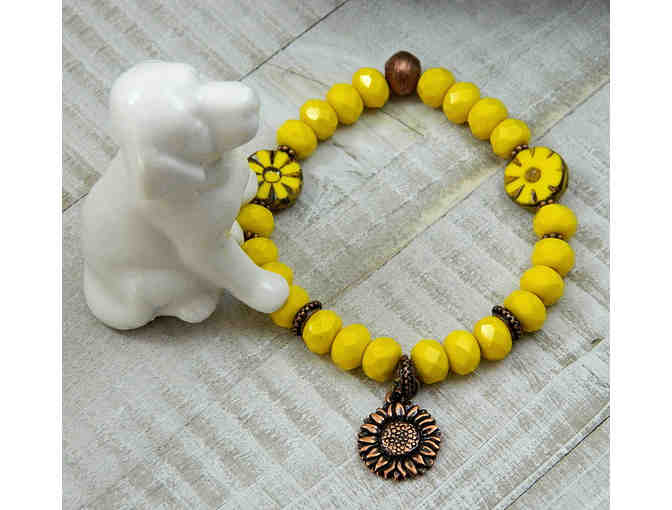 Yellow Sunflower Bracelet Stack