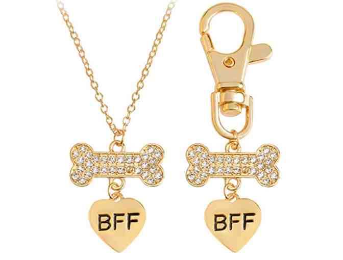 BFF Dog Bone Necklace and Key Ring Set