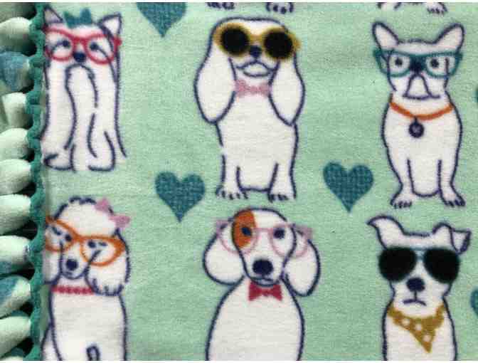 Dogs in Glasses Fleece Dog Blanket