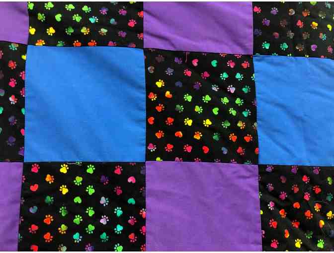 Paw Prints on My Heart Dog Quilt/Blanket