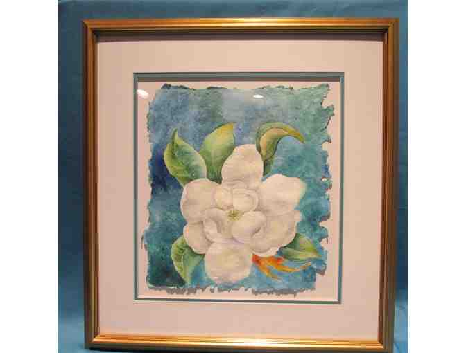 'Southern Magnolia' watercolor on handmade paper by Ann Warden