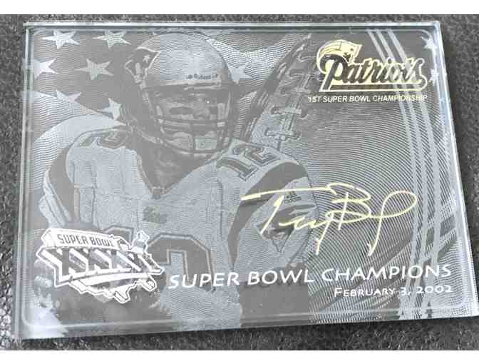 Tom Brady Super Bowl Photo and Etched Glass Plaque