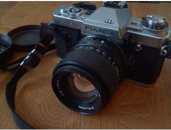 Fuji Fujica AX-3 Camera with lens, hood, strap