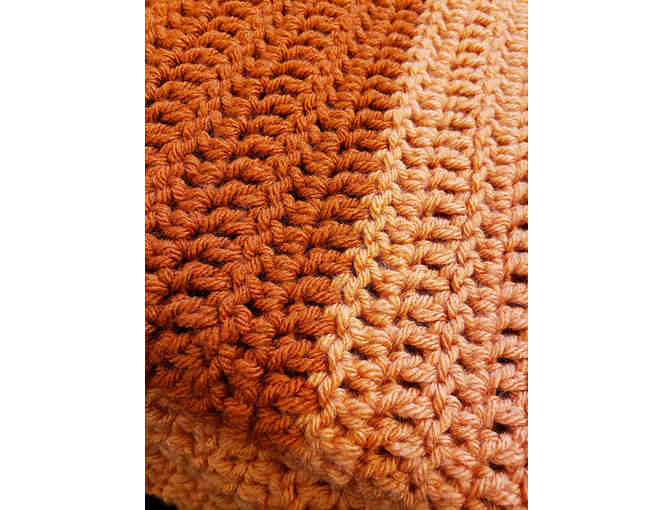 Crocheted Afghan (Two Toned Orange)