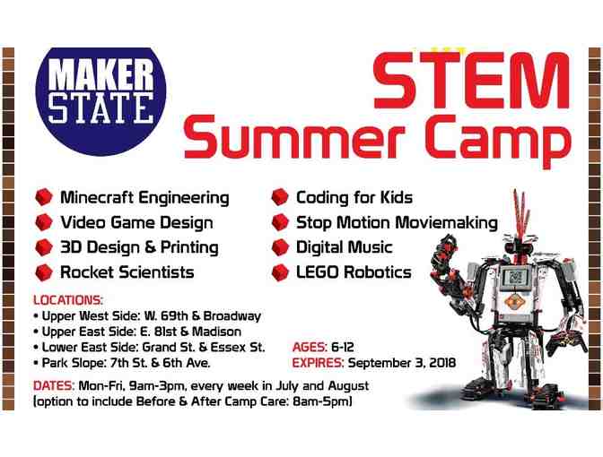 MakerState - $100 Off Makerstate Afterschool or STEM Summer Camp
