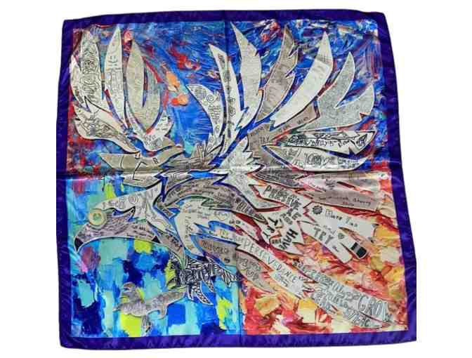 4-S 'Fly High: Stronger Together' satin scarf 26' x 26'