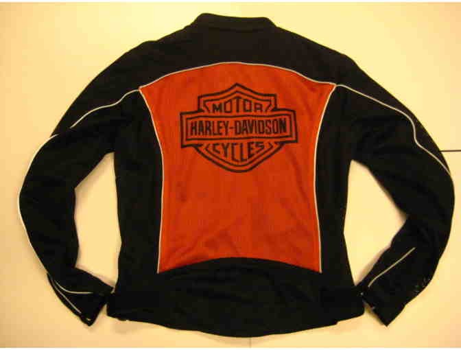 Harley-Davidson Womens Black & Orange Mesh Jacket - Medium