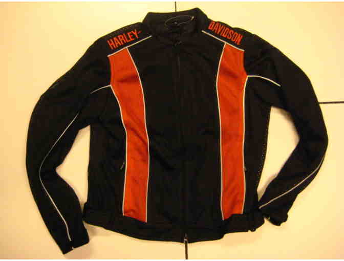 Harley-Davidson Womens Black & Orange Mesh Jacket - Medium