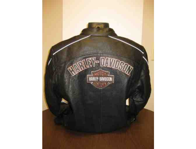 Men's Perforated Black Leather Jacket