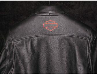 Harley-Davidson Black Leather Men's Racing Jacket --Men's Large