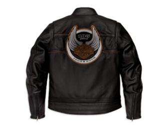 Men's 105th Anniversary Harley-Davidson Leather Jacket--Size Large Tall