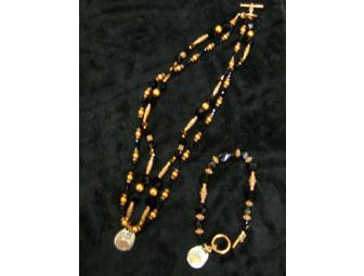 Bronze & Black 105th Anniversary Necklace & Bracelet Set--Custom Made