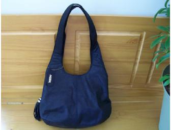 Black Leather Croft and Barrow Shoulder Bag