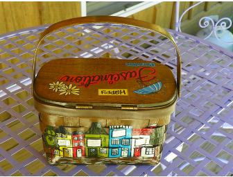 Vintage Style Painted Basket Purse