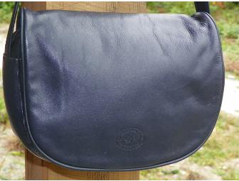 Buttery Soft Navy Leather Shoulder Bag