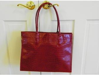 Large Red Crocodile Tote