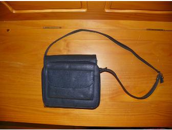 Navy Leather Shoulder Bag by Sereta