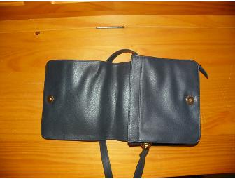 Navy Leather Shoulder Bag by Sereta