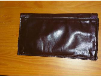 Brown Leather Envelope Clutch